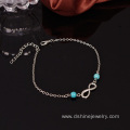 Turquoise Beads Infinite Charms Chain Cheap Ankle Bracelets